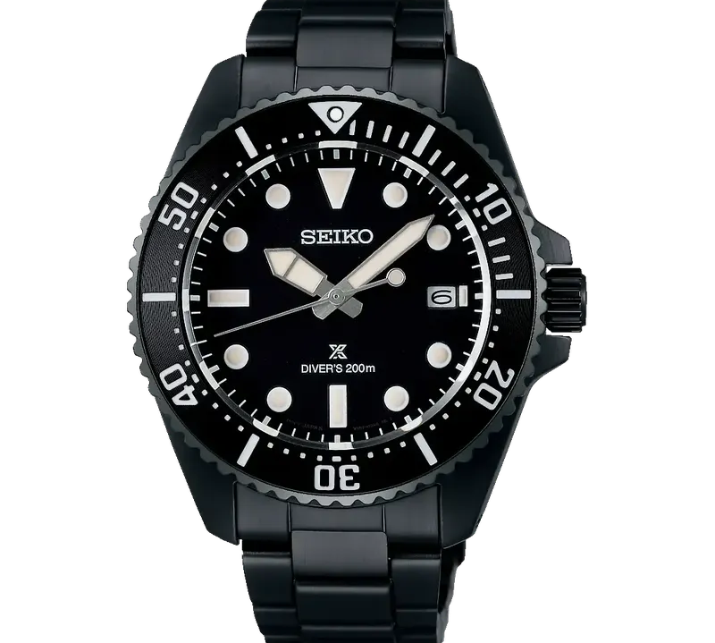 Seiko Prospex Solar Diver All-Black 200m Waterproof Watch