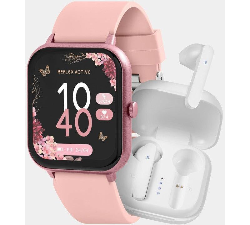 Series 17 Reflex Active Pink Smart Watch & True Wireless Sound Earbud Set