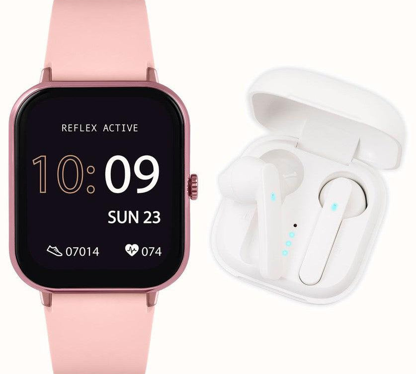 Series 17 Reflex Active Pink Smart Watch & True Wireless Sound Earbud Set