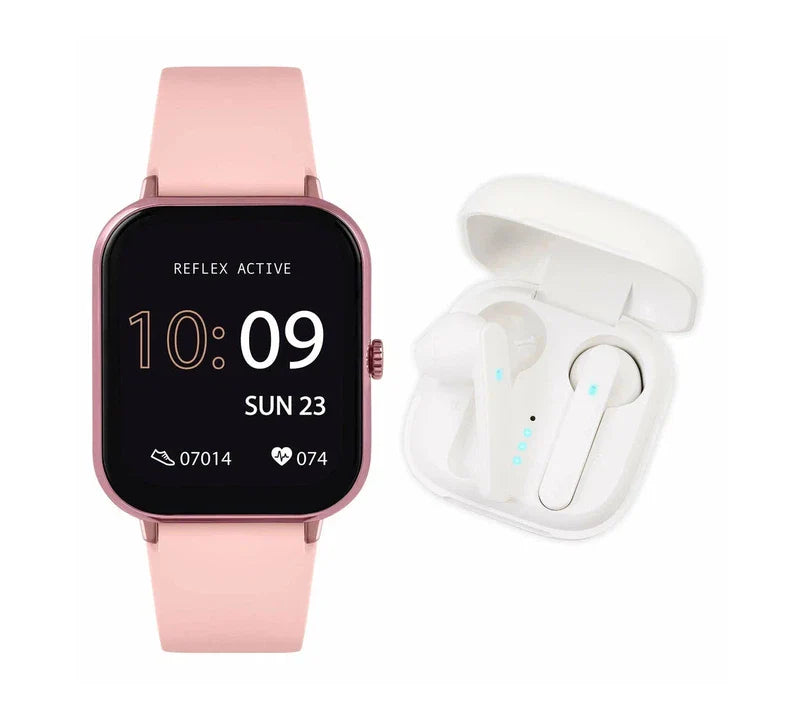 Series 17 Reflex Active Pink Smart Watch & True Wireless Sound Earbud Set