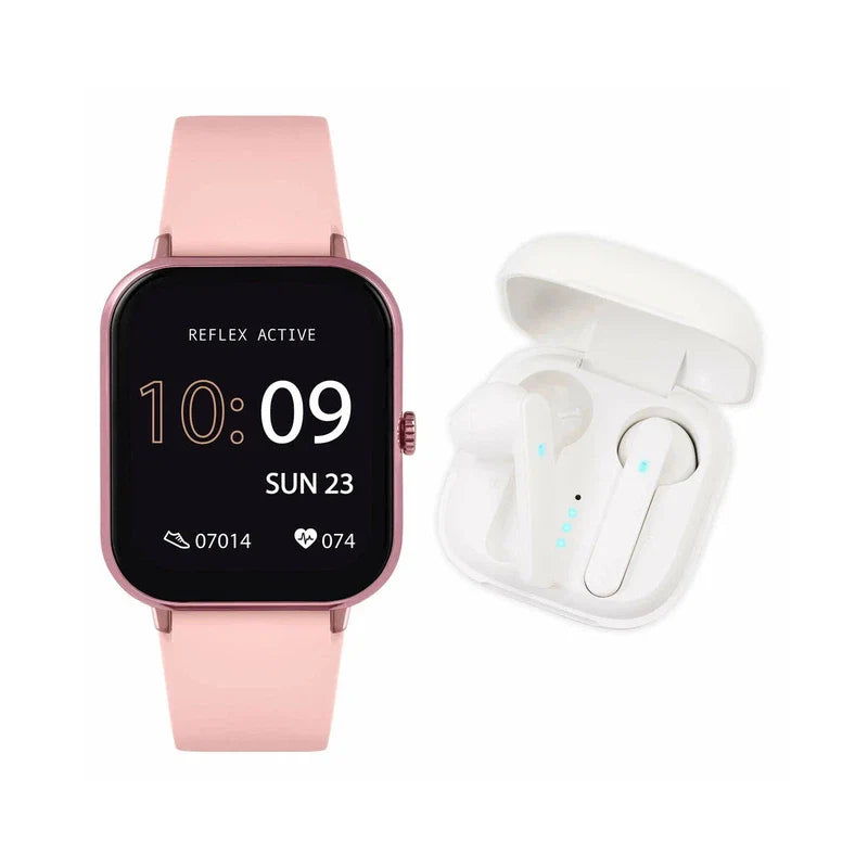 Series 17 Reflex Active Pink Smart Watch & True Wireless Sound Earbud Set