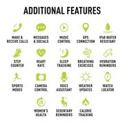 Series 39 Reflex Active Blue Silicone Strap Sports Smart Calling Watch