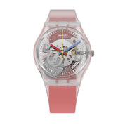 Swatch CLEARLY RED STRIPED Watch GE292