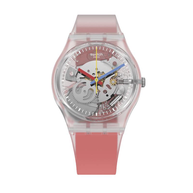 Swatch CLEARLY RED STRIPED Watch GE292