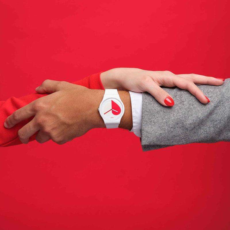 Swatch HALF <3 RED Watch SO29Z113