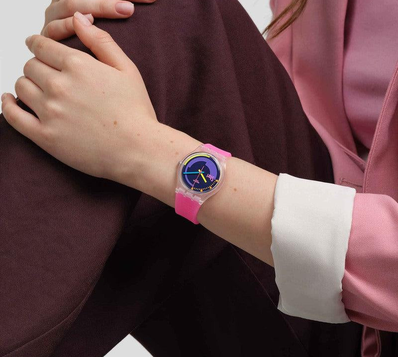 Swatch NEON PINK PODIUM Watch SO28K111