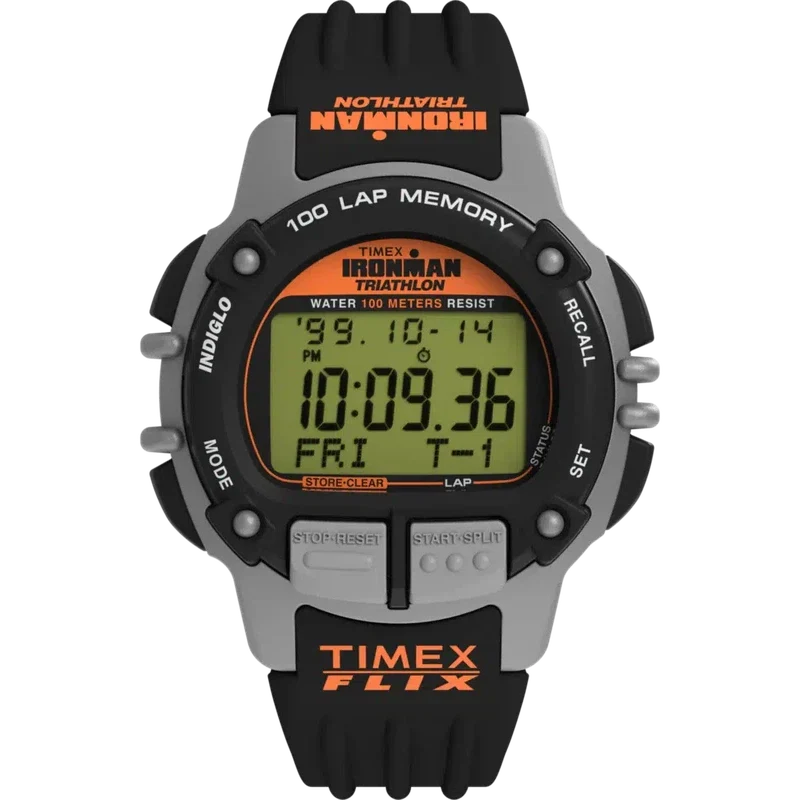 TIMEX IRONMAN Flix 100 Lap 42mm PU Strap Watch