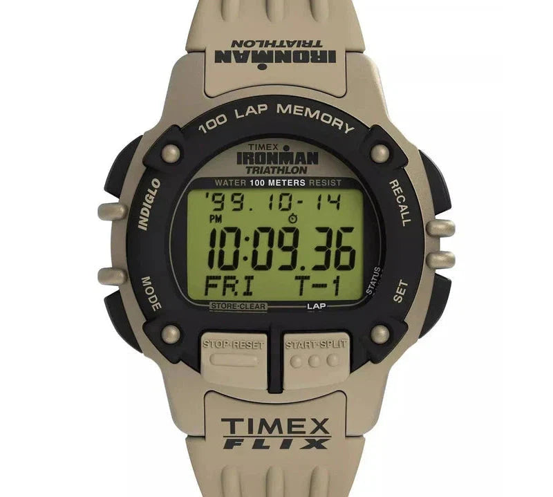 TIMEX IRONMAN Flix 100 Lap 42mm PU Strap Watch