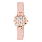 Ted Baker Ladies Rose Gold-Tone Pink Leather Strap Watch