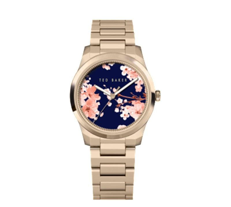 Ted Baker Ladies Rose Gold-Tone Stainless Steel Bracelet Watch
