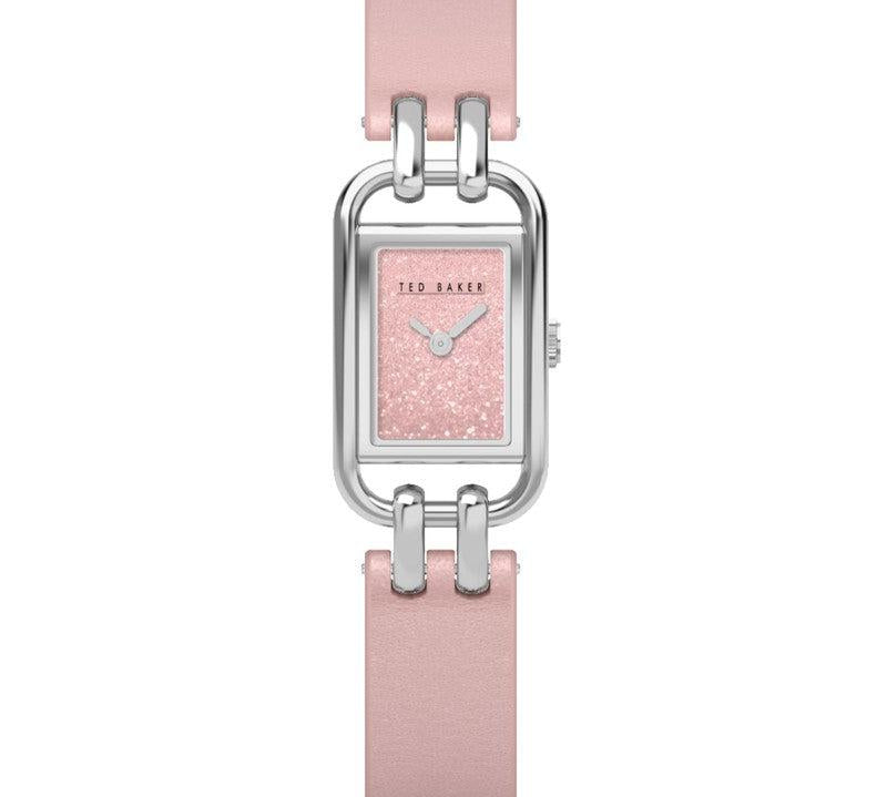 Ted Baker Ladies Stainless Steel Pink Dial Leather Watch