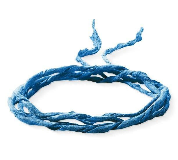 Thomas Sabo Blue Silk Ribbon Charm Necklace