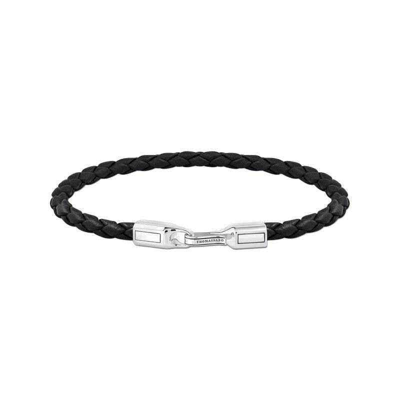 Thomas Sabo Bracelet - Braided, Black Leather