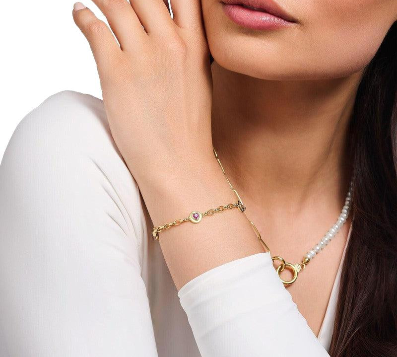 Thomas Sabo Bracelet Yellow-Gold plated with Round Elements and Stones