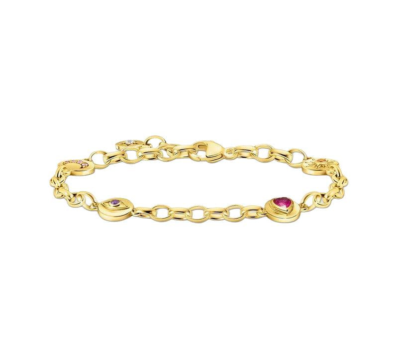 Thomas Sabo Bracelet Yellow-Gold plated with Round Elements and Stones