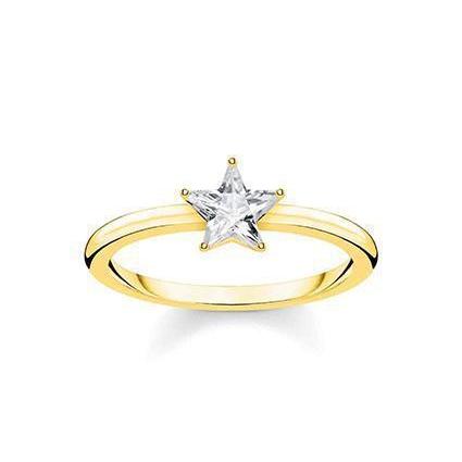 Thomas Sabo CZ Gold Sparkling Star Ring