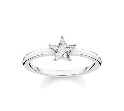 Thomas Sabo CZ Silver Sparkling Star Ring