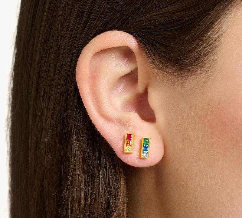 Thomas Sabo Ear Studs Colourful Stones Gold