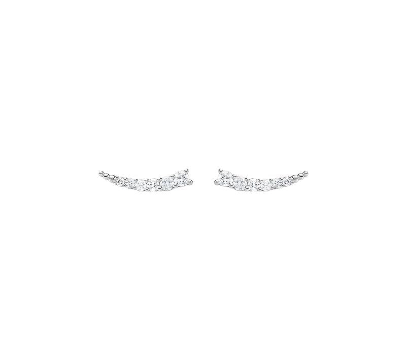 Thomas Sabo Earrings - Ear Climber - White Stones - Silver