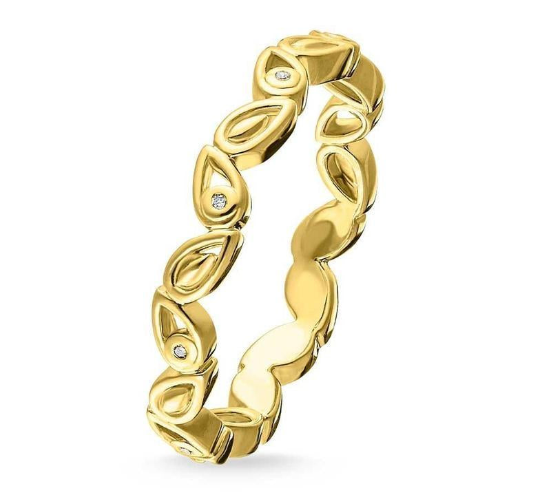 Thomas Sabo Gold Plated Diamond Leaves