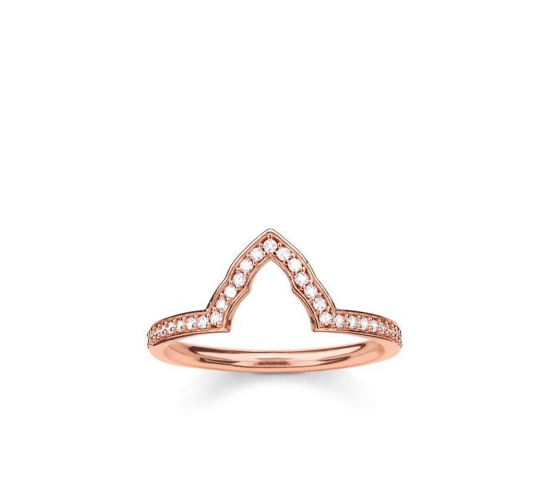 Thomas Sabo Gold Plated Rose Gold Zirconia Ring