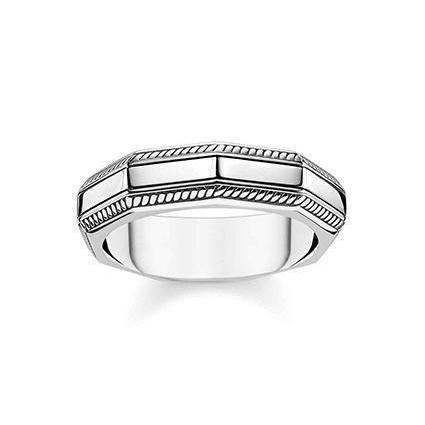 Thomas Sabo Ladies Silver Pattern Cornered Ring