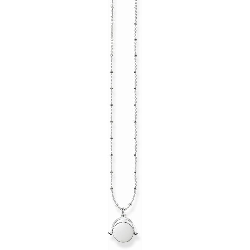 Ladies Sterling Silver Love Bridge Disc Necklace