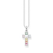 Thomas Sabo Necklace Cross Colourful Stones Silver