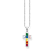 Thomas Sabo Necklace Cross Colourful Stones Silver