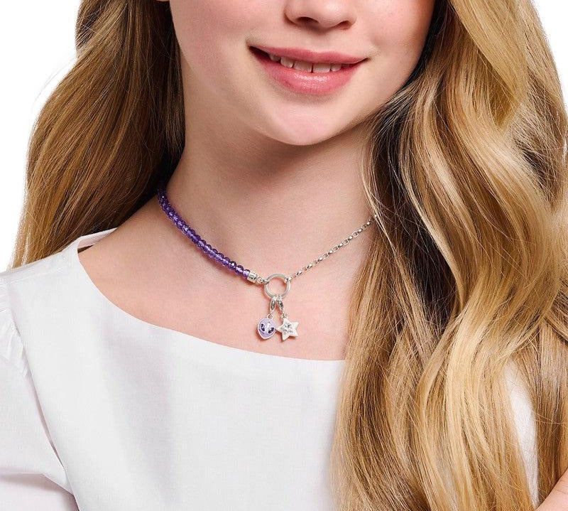 Thomas Sabo Necklace - Violet Imitation Amethyst Beads - Silver