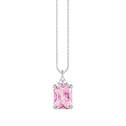 Thomas Sabo Necklace with Pink and White Stones - Silver