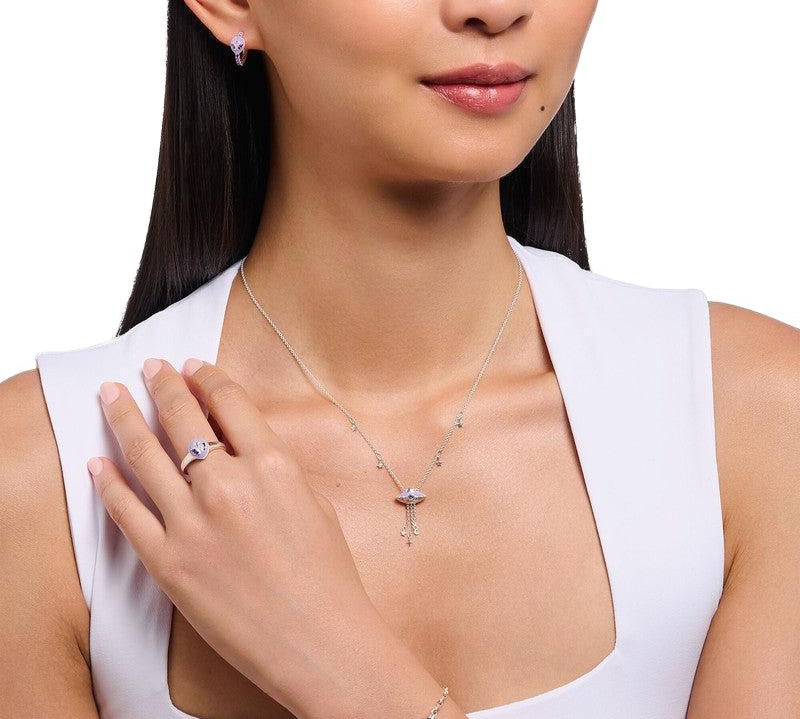 Thomas Sabo Necklace with Star Pendants and a UFO Silver