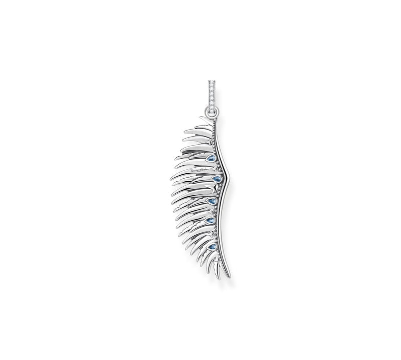 Thomas Sabo Pendant Phoenix Wing With Blue Stones Silver