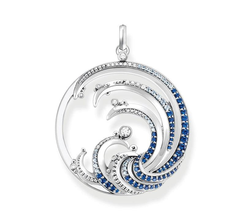 Thomas Sabo Pendant wave with blue stones