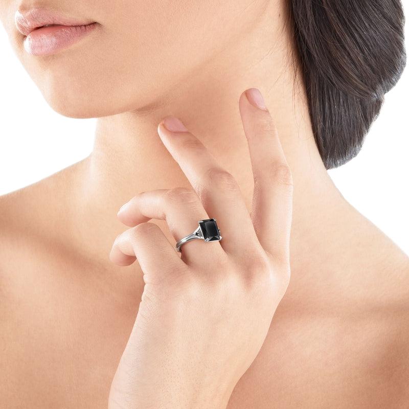 Thomas Sabo Ring - Black Stone - Blackened Silver