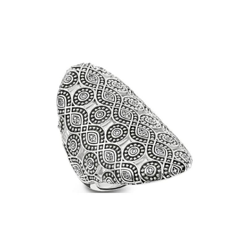 Ring Ethno Ornamentation Sterling Silver, Blackened