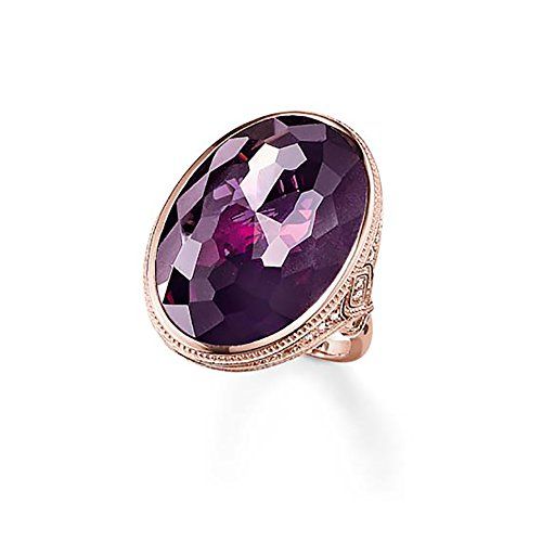 Ring Purple Cubic Zirconia Rose Gold Plated