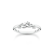 Thomas Sabo Ring leaves with white stones silver