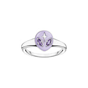 Thomas Sabo Ring with Alien Head and Violet Stones