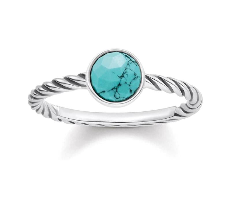 Thomas Sabo Ring with Imitation Turquoise Silver