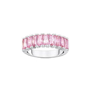 Thomas Sabo Ring with Pink Stones - Pave Silver