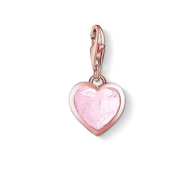 Thomas Sabo Rose Gold Milky Quartz Heart Charm