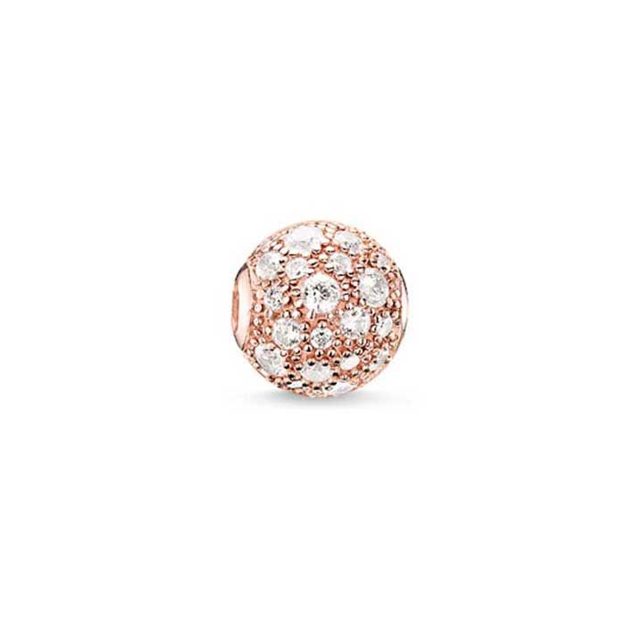 Thomas Sabo Rose Gold Plated Cubic Zirconia Crushed pavÃ© Bead