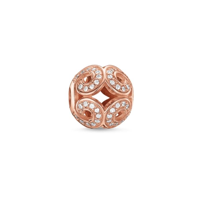 Rose Gold Plated Cubic Zirconia Glittering Wave