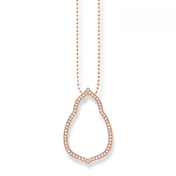 Rose Gold Plated Open Cubic Zirconia Pendant