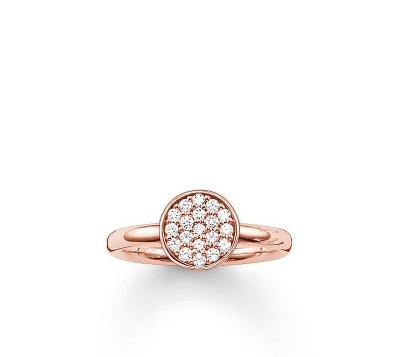 Thomas Sabo Rose Gold Plated Round Pave Ring