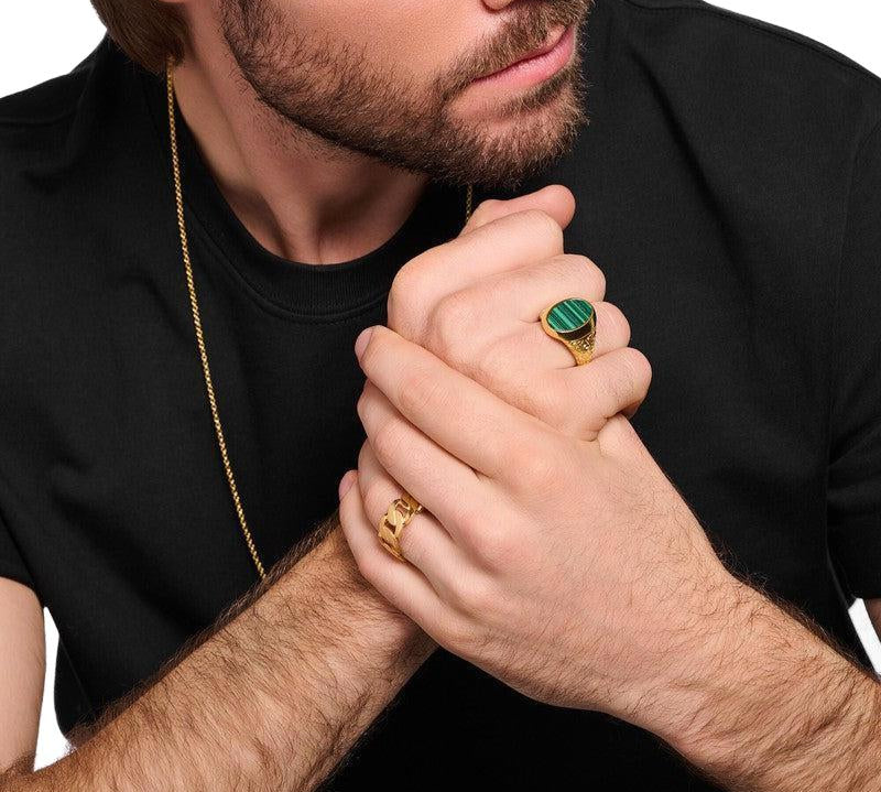Thomas Sabo Signet Ring Green-Gold