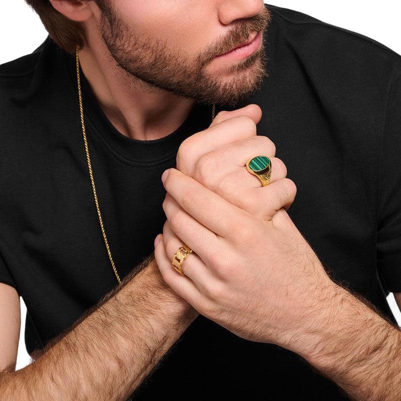 Thomas Sabo Signet Ring Green-Gold