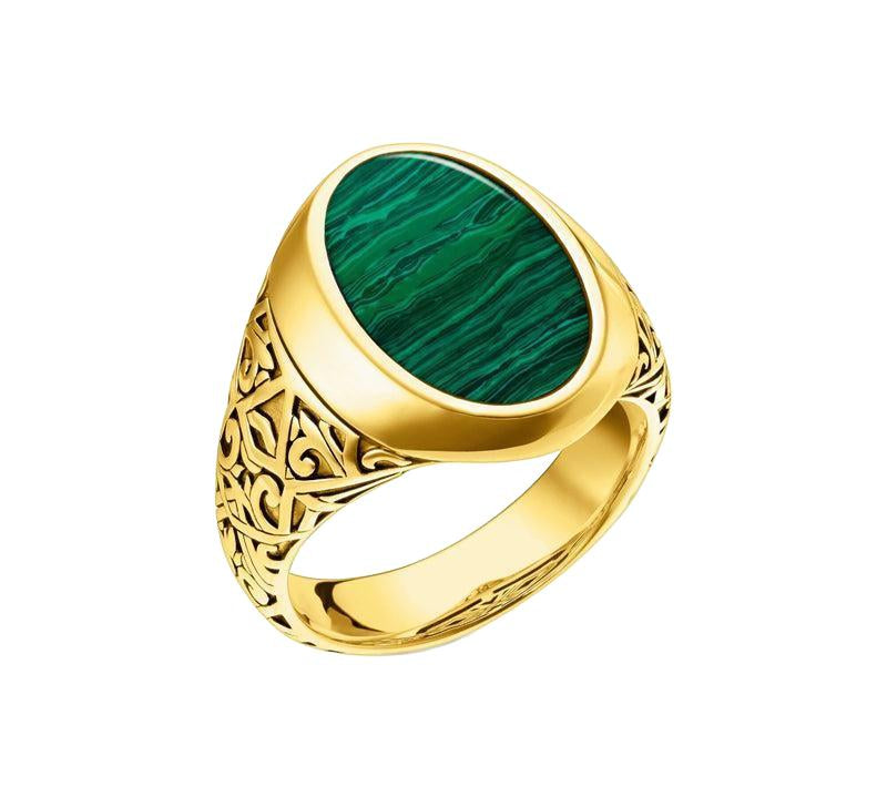 Thomas Sabo Signet Ring Green-Gold