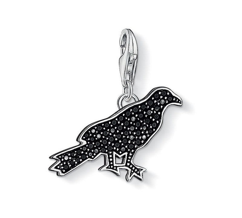 Thomas Sabo Silver Black Cubic Zirconia Raven Charm